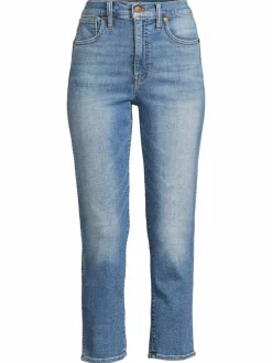 Women Madewell Stovepipe Mid Rise Cropped Jeans