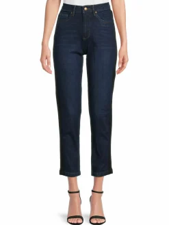 Women Karl Lagerfeld Paris Straight Leg High Rise Cropped Jeans