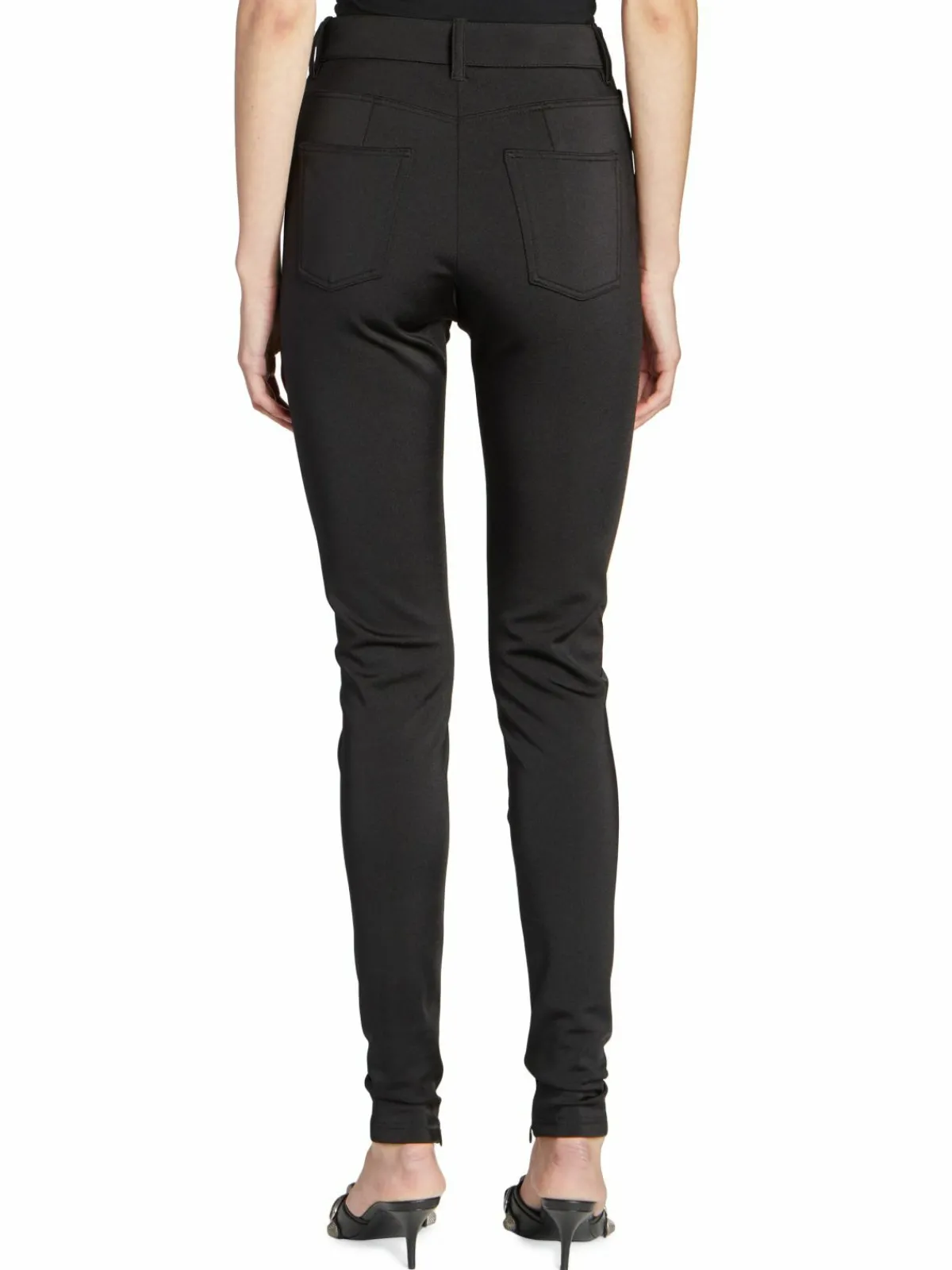 Women Balenciaga Stretch Ankle Zip Leggings