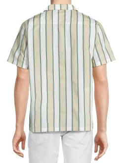 Onia Casual Button-Down Shirts|Striped Camp Shirt Beige Multicolor