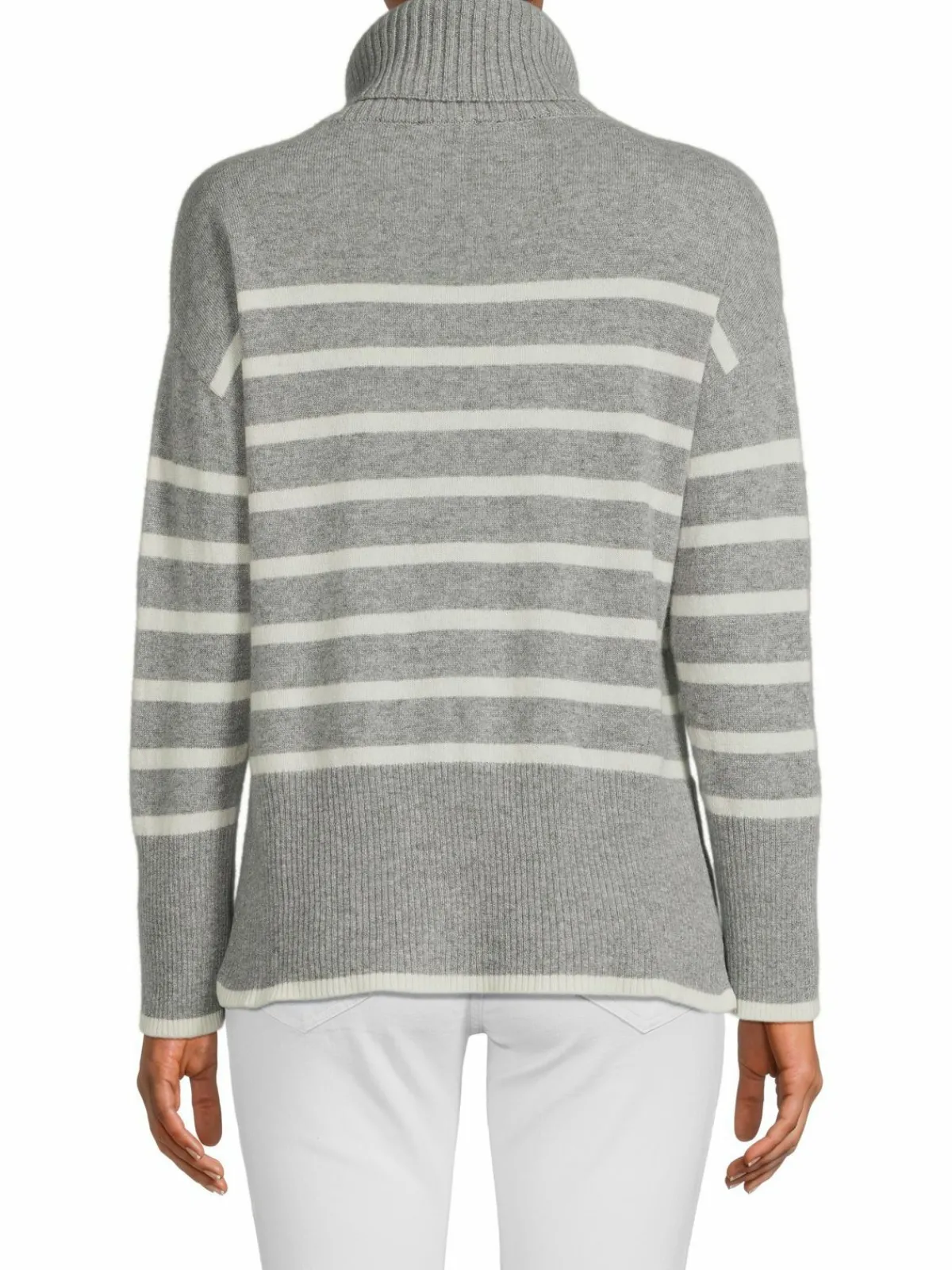 Women Saks Fifth Avenue Striped Cashmere Sweater