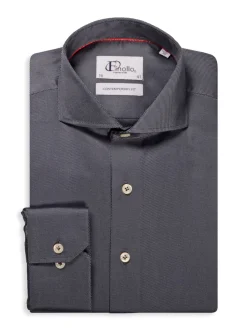 Finollo Dress Shirts|Striped Dress Shirt Charcoal
