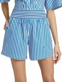 Women Frame Striped High Waisted Shorts