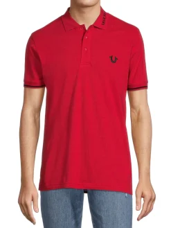 True Religion Polos|Striped Logo Polo