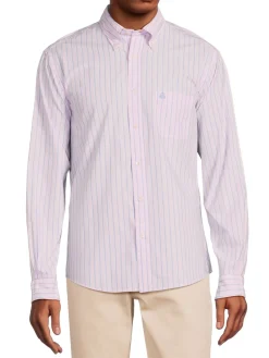 Brooks Brothers Casual Button-Down Shirts|Striped Poplin Shirt Pink
