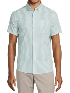 Heritage Report Collection Casual Button-Down Shirts|Striped Short Sleeve Shirt