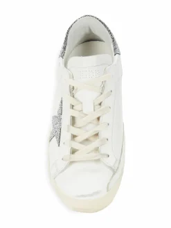 Golden Goose Swarovski Sstar Distressed Leather Sneakers