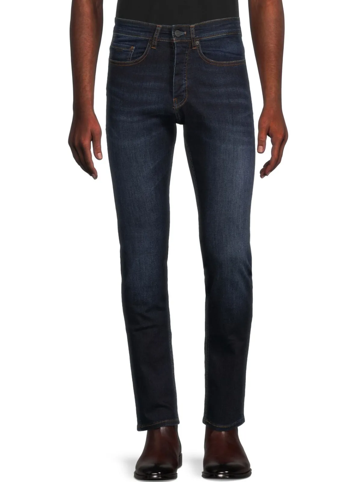 BOSS Jeans|Taber High Rise Tapered Fit Jeans Navy