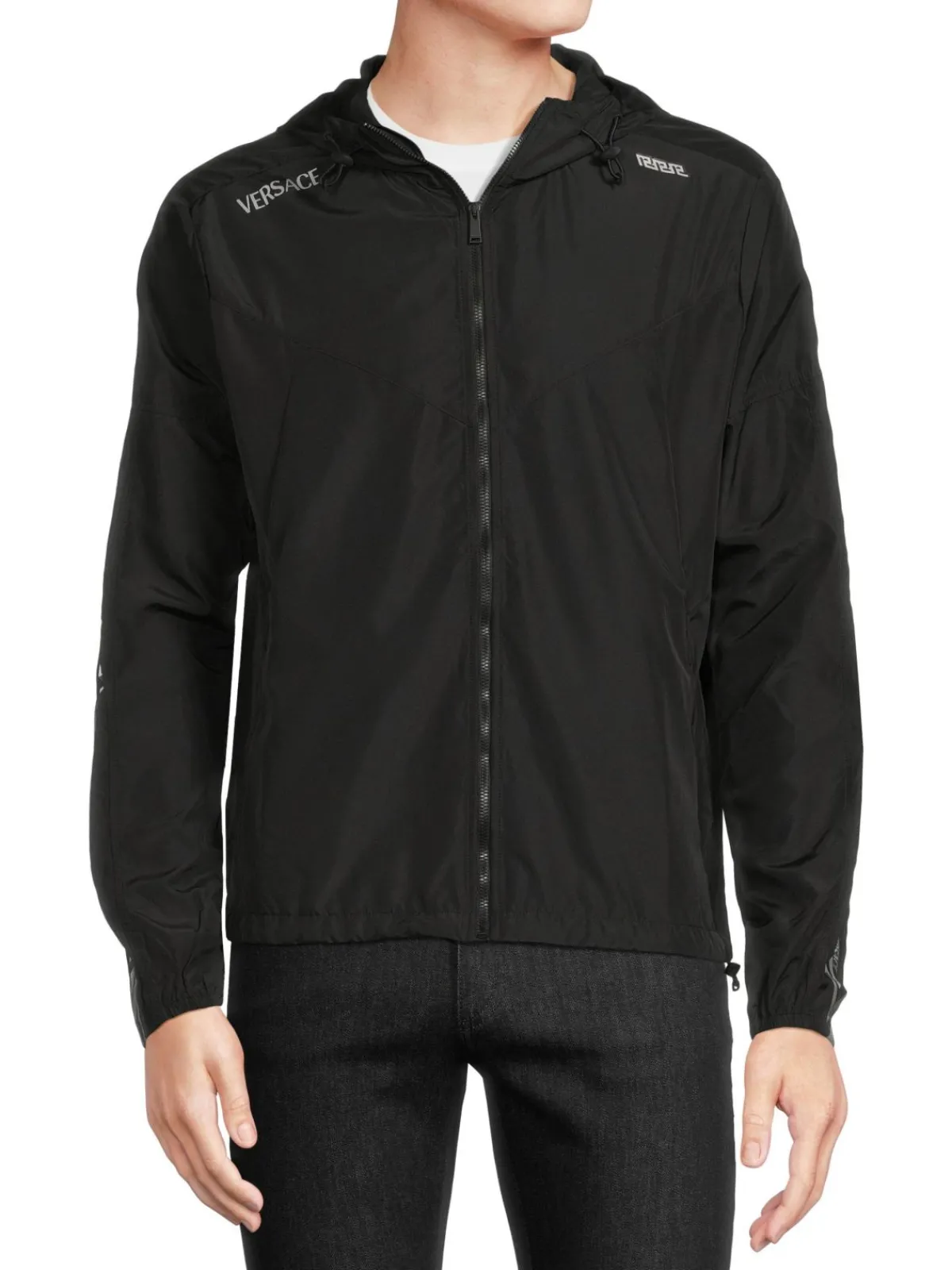 Versace Coats & Jackets|Tasky Taiana La Greca Hooded Zip Up Jacket Black