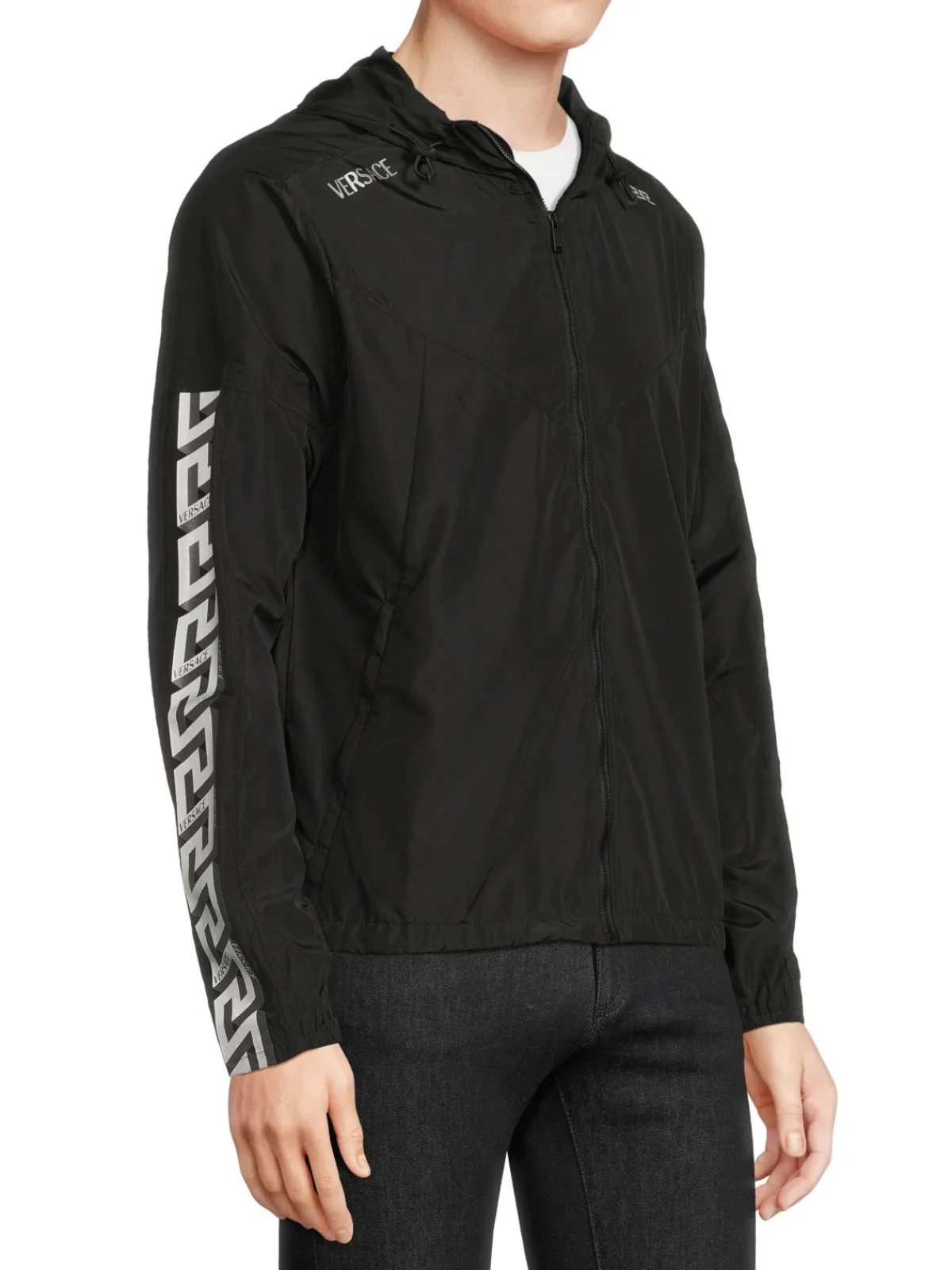 Versace Coats & Jackets|Tasky Taiana La Greca Hooded Zip Up Jacket Black
