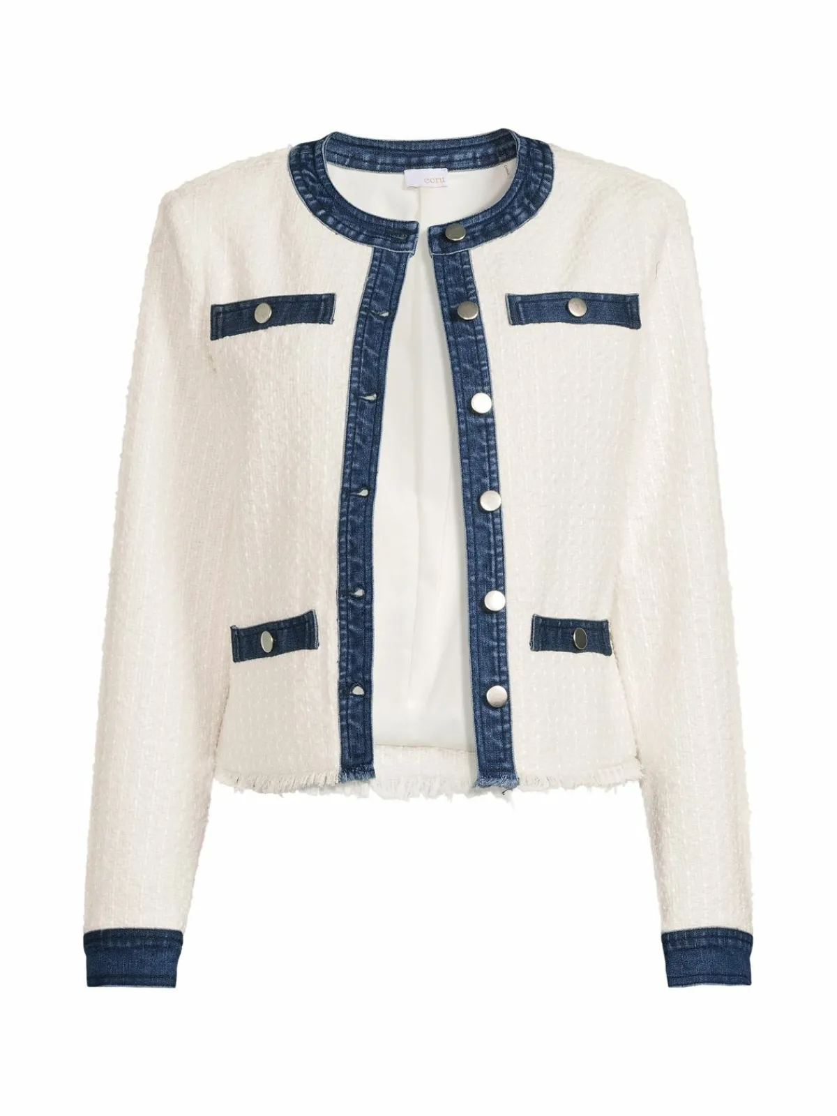 Women Ecru Textured Jacket