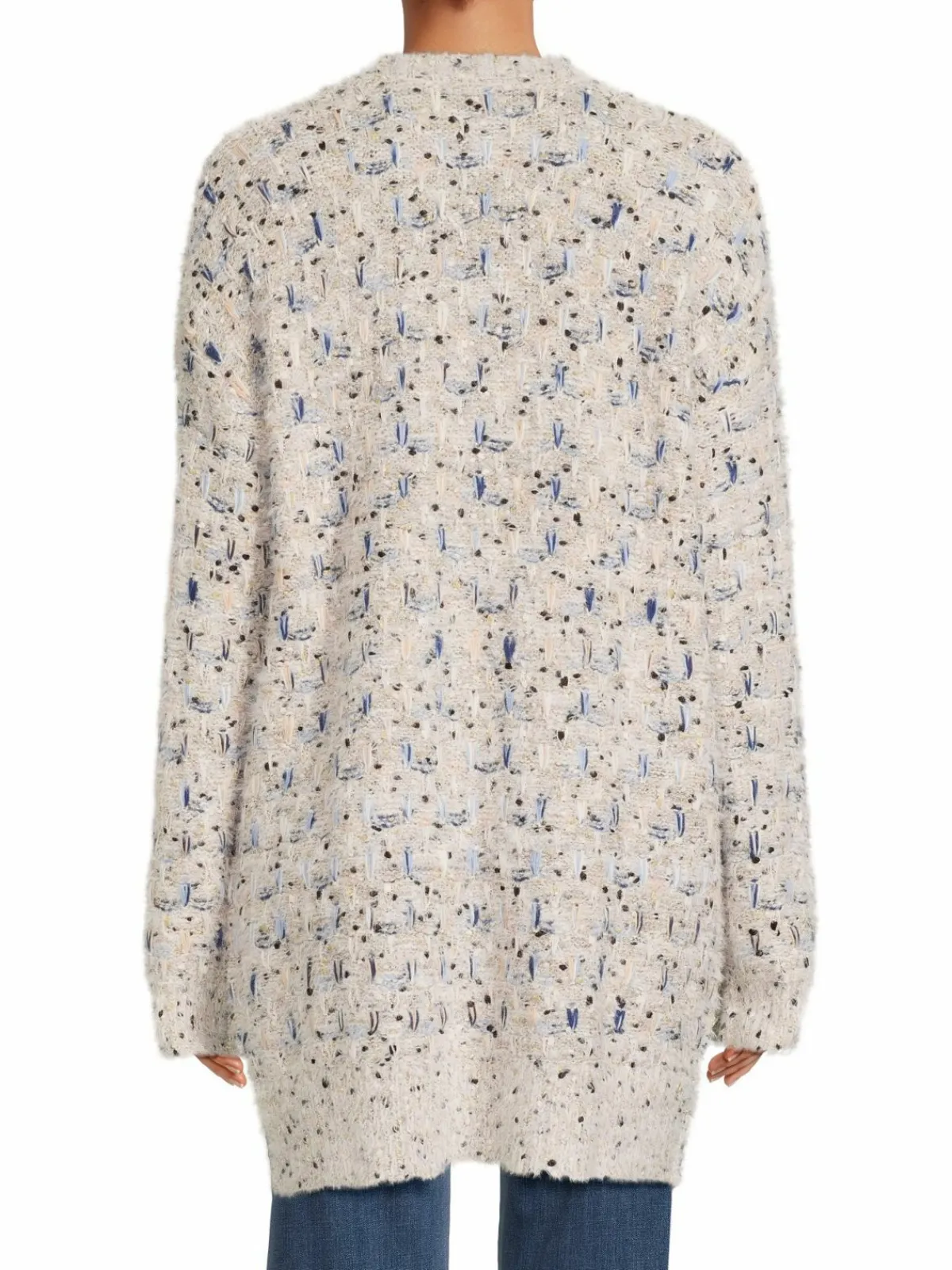 Women Bobeau Textured Longline Open Front Cardigan