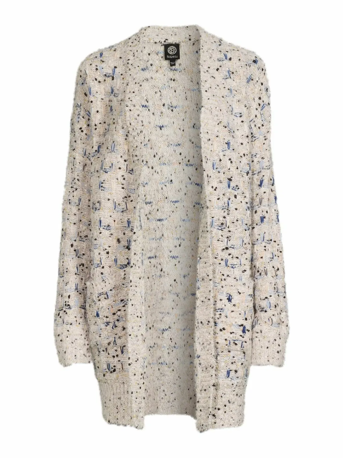 Women Bobeau Textured Longline Open Front Cardigan