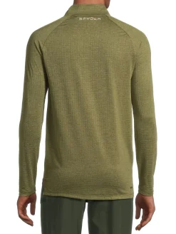 Spyder Sweatshirts & Hoodies|Textured Ribbed Zip Up Pullover Deep Olive