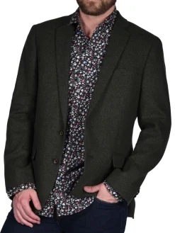 Original Penguin Blazers & Sportcoats|Textured Wool Blend Blazer Olive