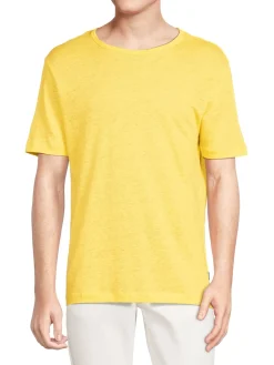 BOSS Linen|Tiburt Linen Blend T Shirt Yellow