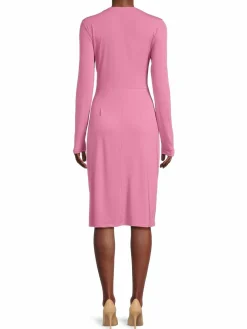 Women Ellen Tracy Tie Midi Sheath Dress