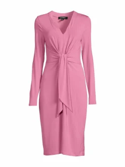 Women Ellen Tracy Tie Midi Sheath Dress