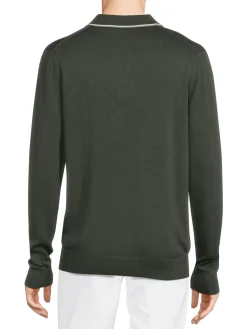 Saks Fifth Avenue Polos|Tipped Long Sleeve Sweater Polo