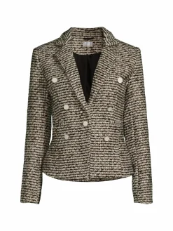 Women Ecru Tweed Blazer
