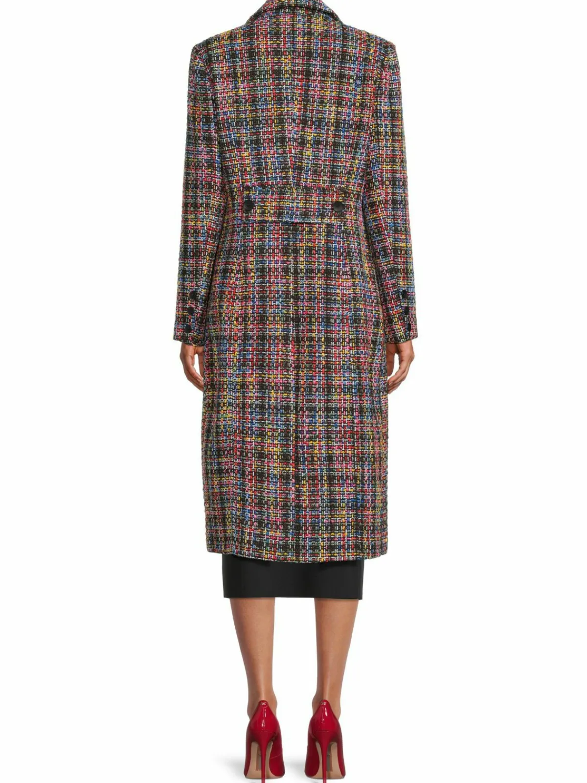 Women Avec Les Filles Tweed Longline Overcoat