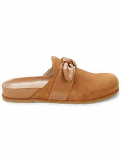 Stuart Weitzman Twist Knot Suede Flat Clogs