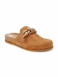 Stuart Weitzman Twist Knot Suede Flat Clogs