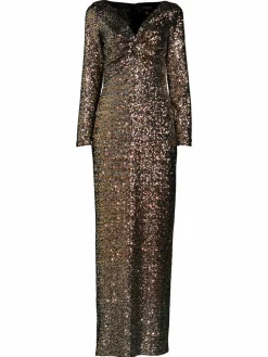 Women St. John Twist Sequin Gown