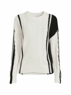 Women Design 365 Two Tone Striped Cashmere Sweater