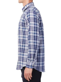 Hyden Yoo Linen|Tyler Linen Blend Plaid Sport Shirt Black