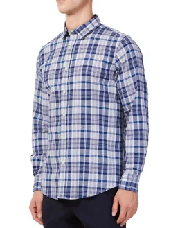 Hyden Yoo Linen|Tyler Linen Blend Plaid Sport Shirt Black