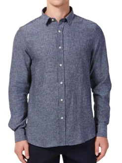 Hyden Yoo Linen|Tyler Linen Blend Sport Shirt Black