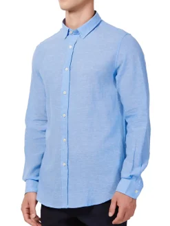 Hyden Yoo Linen|Tyler Linen Blend Sport Shirt Blue