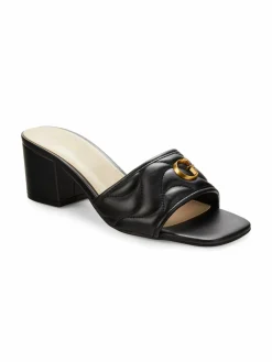 Guess Ulliy Block Heel Quilted Mule Sandals