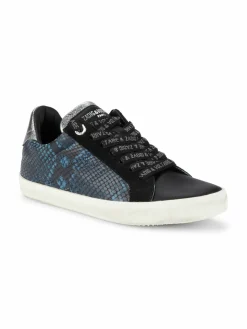 Zadig & Voltaire Used Wild Snakeskin Embossed Leather Sneakers