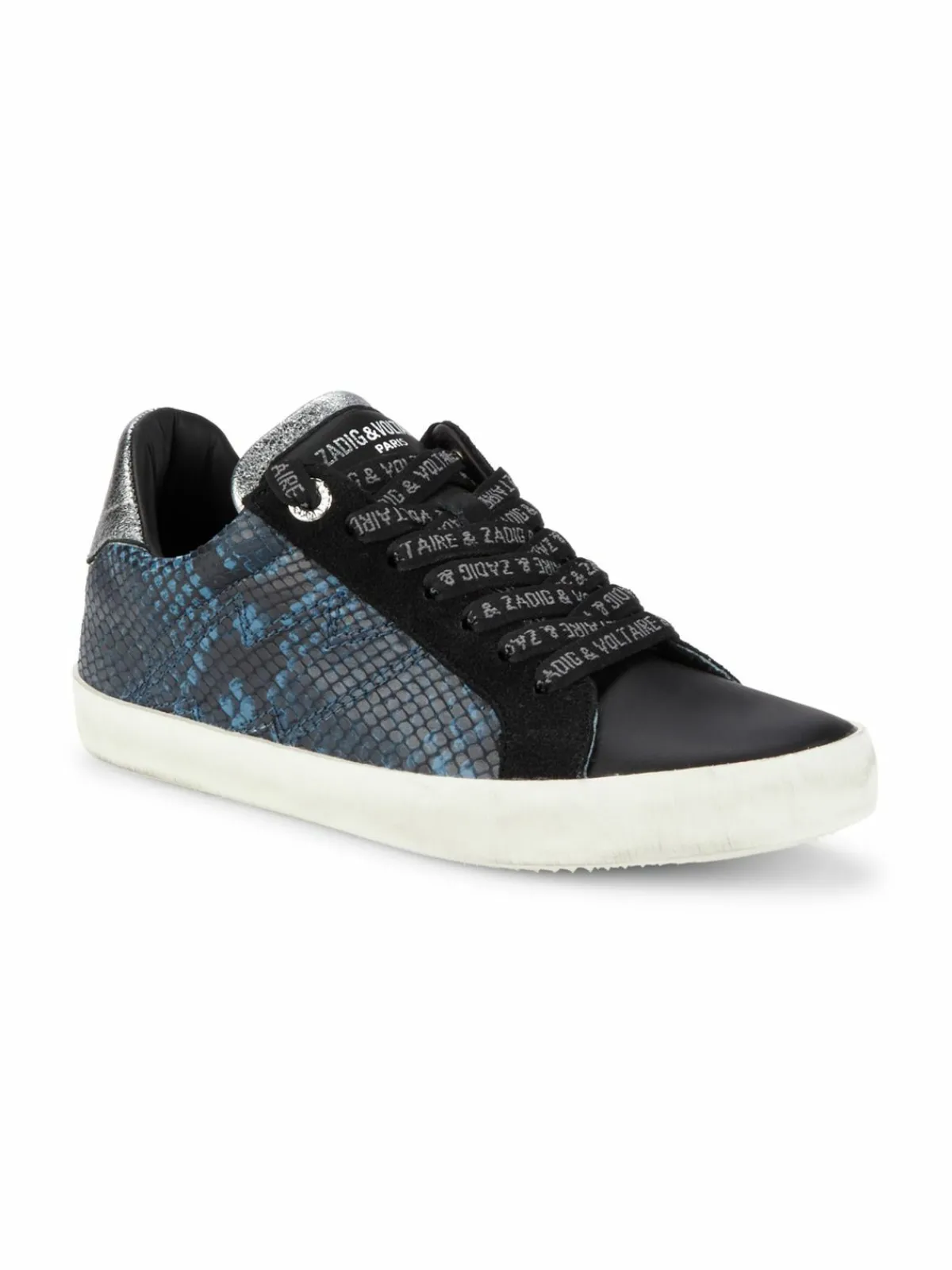 Zadig & Voltaire Used Wild Snakeskin Embossed Leather Sneakers