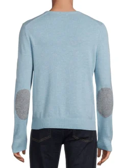 Malo Sweaters|V Neck Cashmere Blend Sweater Sky Blue
