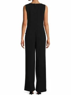Women Calvin Klein V Neck Wide Leg Jumpsuit