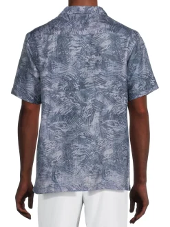 Stitch Note Linen|Vacation Palms Linen Camp Shirt