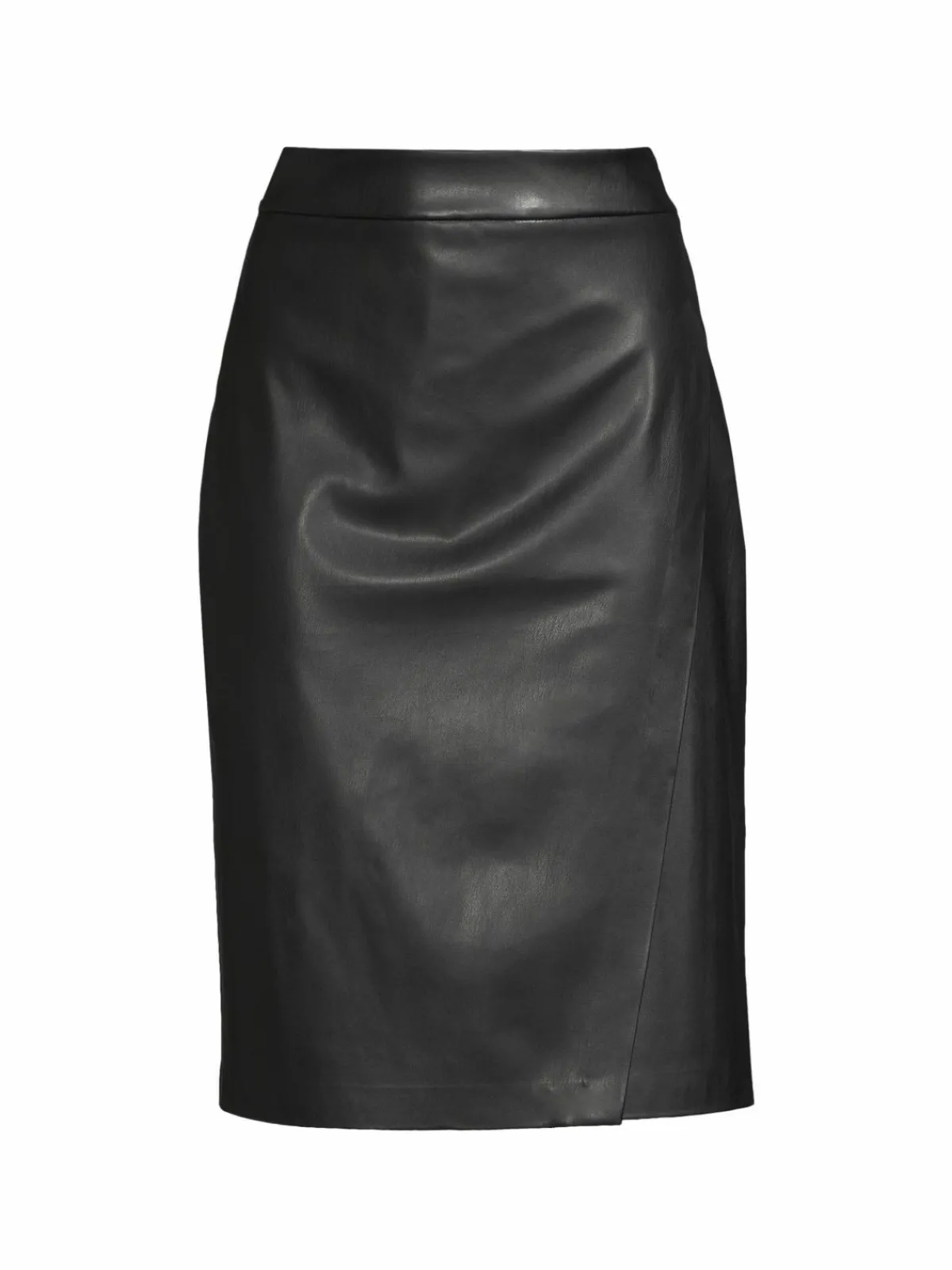 Women Donna Karan Vintage Glam Faux Leather Knee Skirt