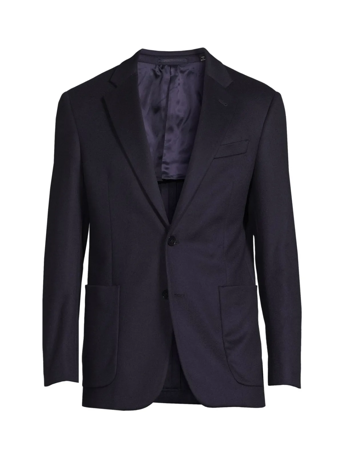 Armani Collezioni Cashmere|Virgin Wool & Cashmere Blazer Solid Blue