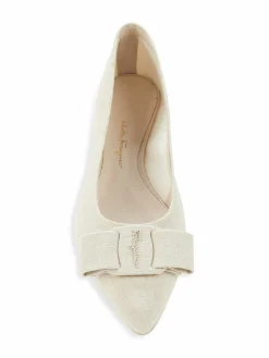 FERRAGAMO Viva Bow Canvas Ballet Flats
