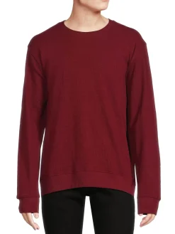 Saks Fifth Avenue Sweatshirts & Hoodies|Waffle Knit Crewneck Sweatshirt