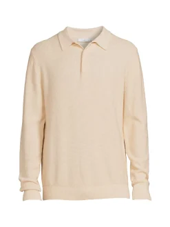 Onia Cashmere|Waffle Patterned Cashmere Blend Polo