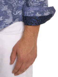 Robert Graham Linen|Wave You Linen & Cotton Jacquard Classic Fit Shirt