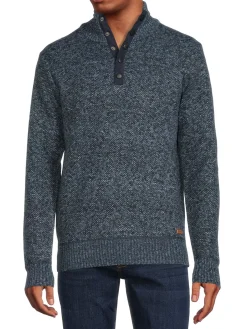 BUFFALO David Bitton Sweaters|Weebery Slubbed Button Up Sweater