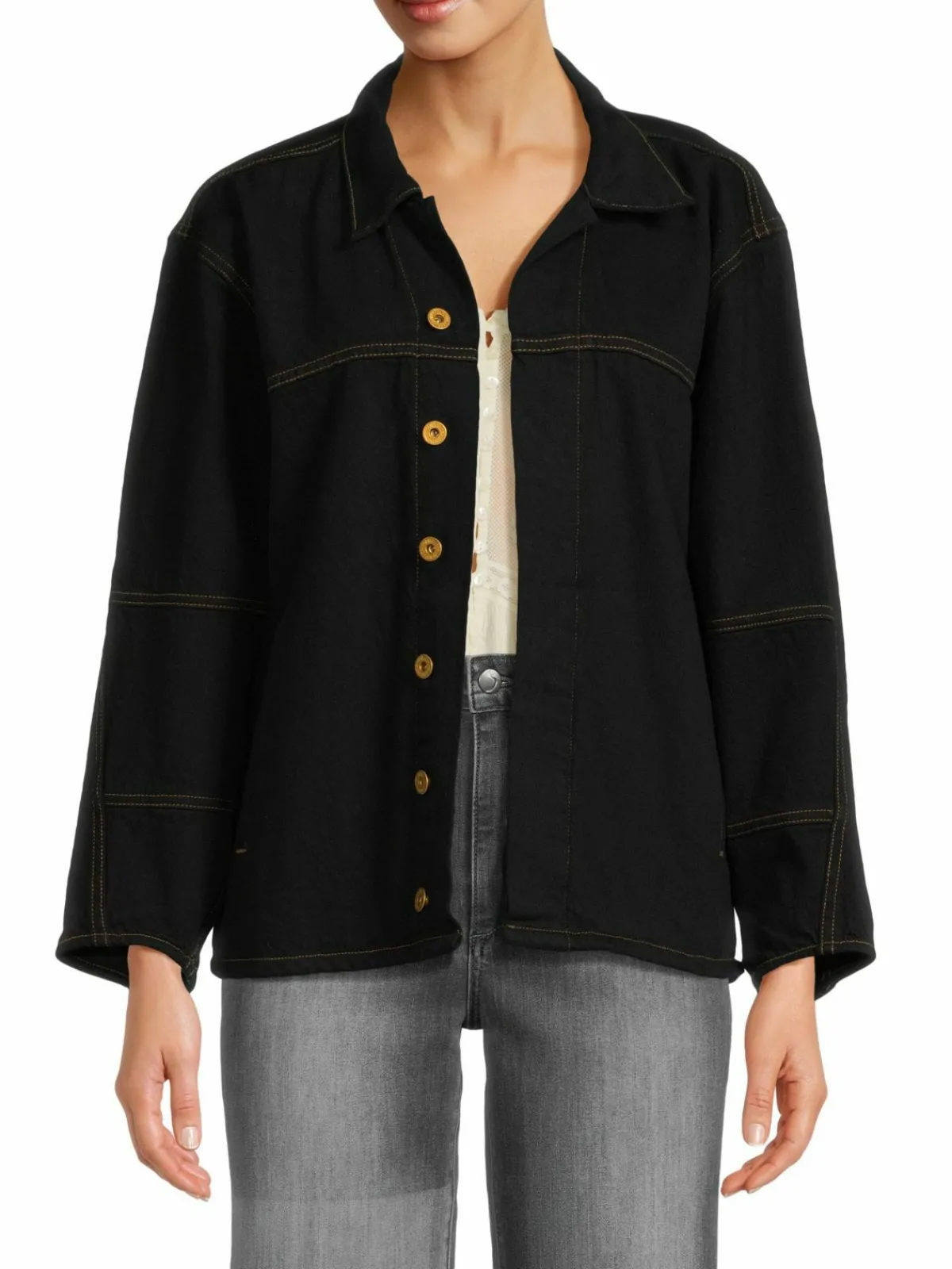 Women NSF Welder Dropped Shoulder Denim Jacket