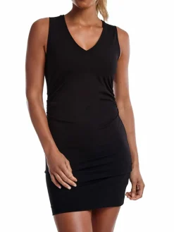 Women Capsule 121 White V Neck Ruched Mini Bodycon Dress