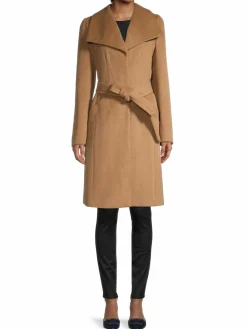 Women Karl Lagerfeld Paris Wide Collar Wool Coat