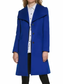 Women Karl Lagerfeld Paris Wide Collar Wool Coat